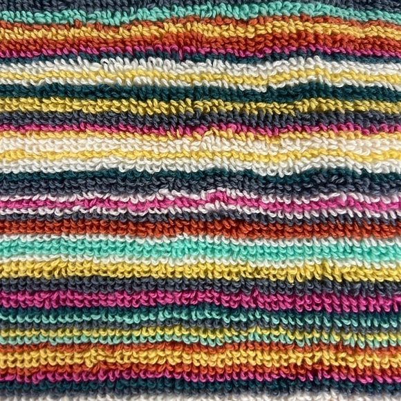 Rachel Zoe Rainbow Striped Bath Towel Set 100% Cotton 30 x 54 Set of 2 NEW - Picture 5 of 7